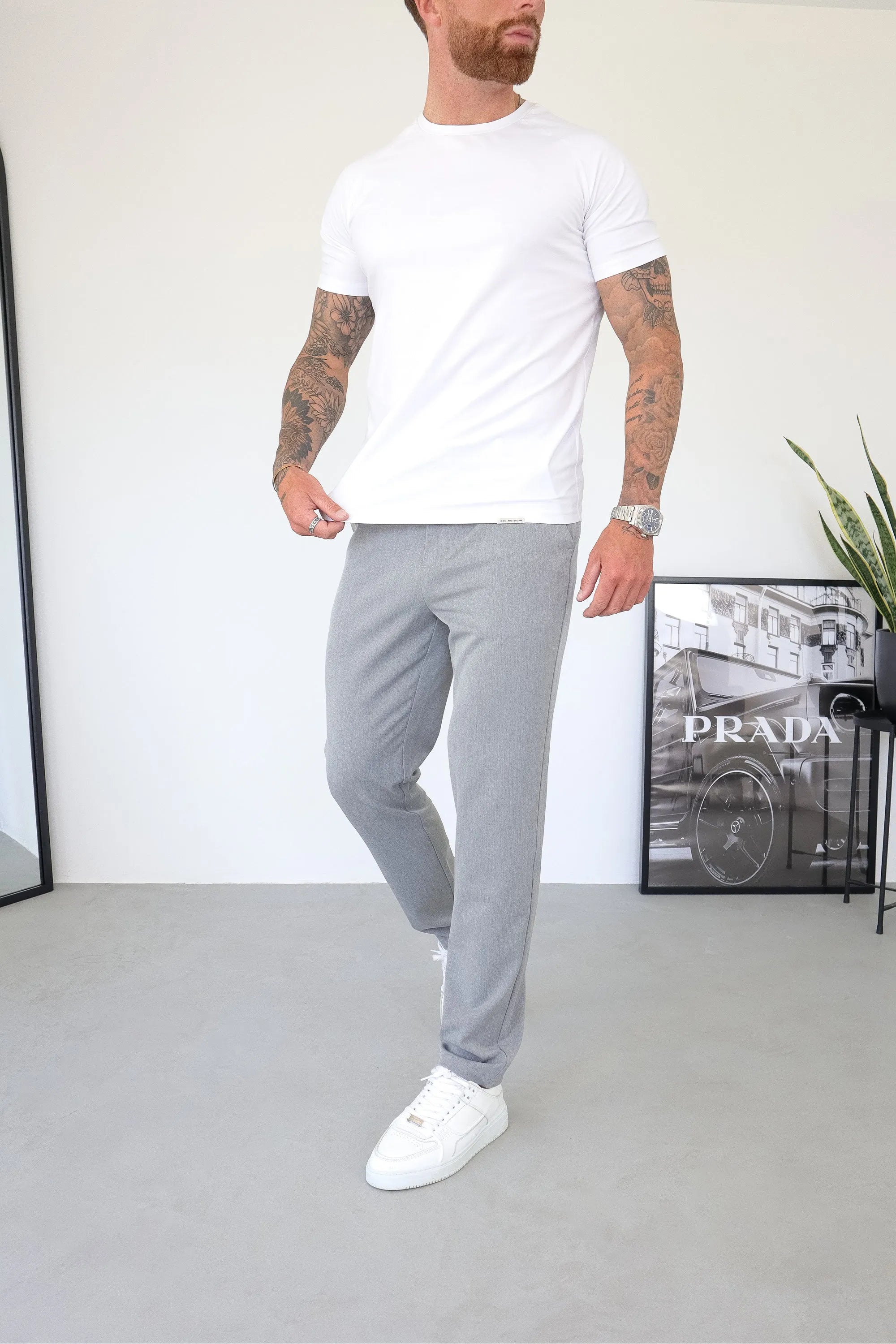 THE LUCIA TROUSERS - LIGHT GREY - ICON. AMSTERDAM