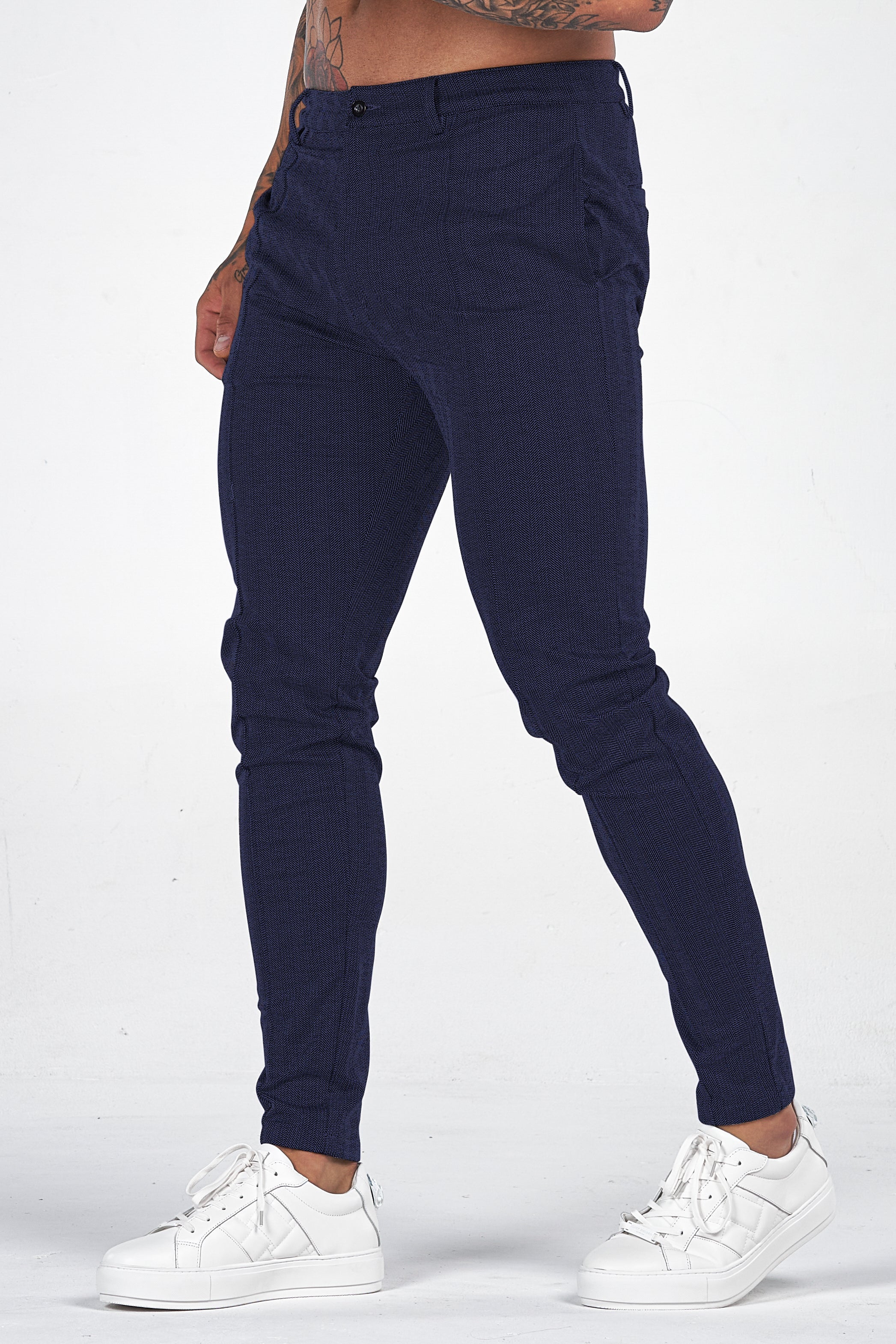 THE CHEVRON TROUSERS - NAVY BLUE - ICON. AMSTERDAM