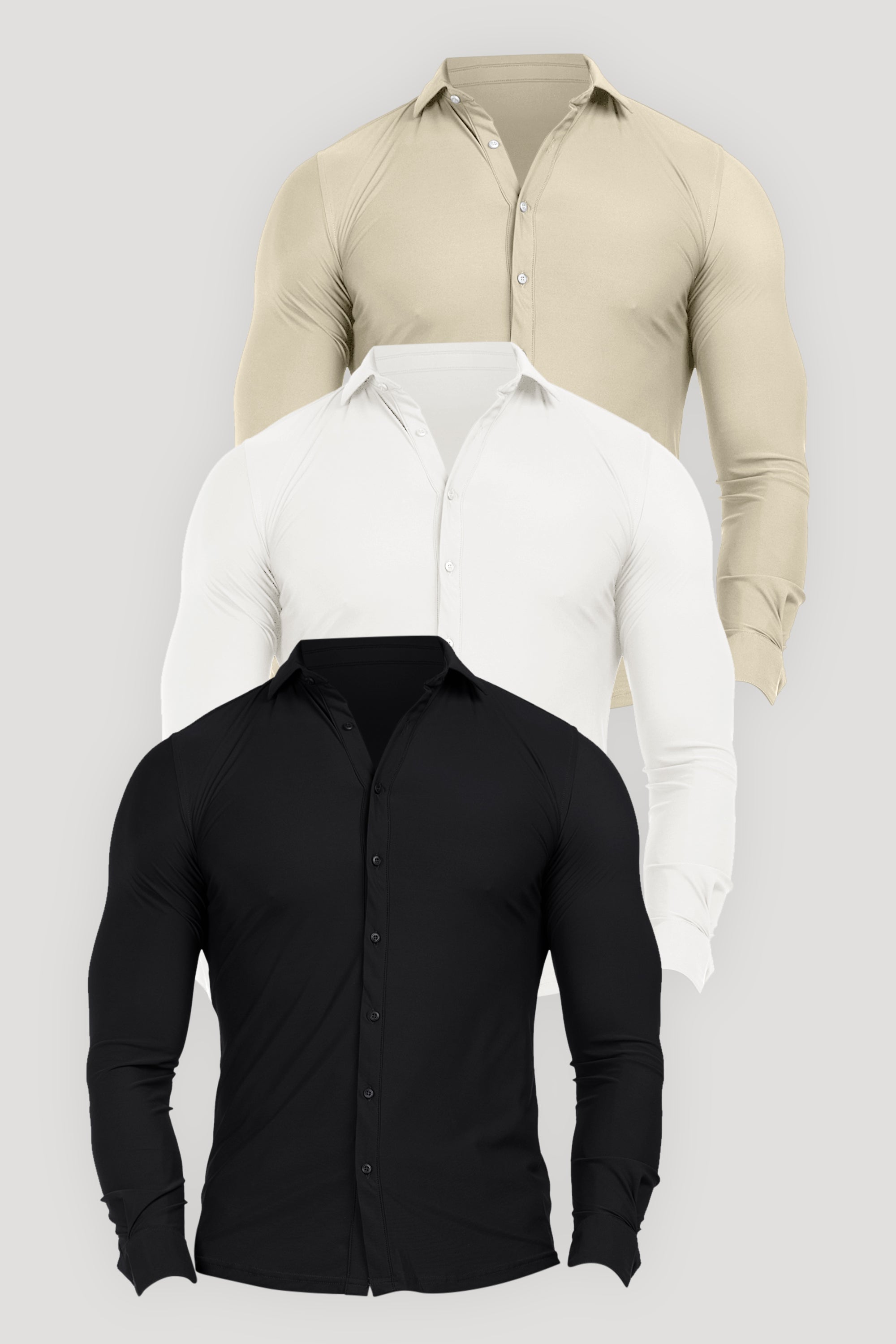 THE ATHLETIC STRETCH SHIRT BUNDLE 3-PIECE SET