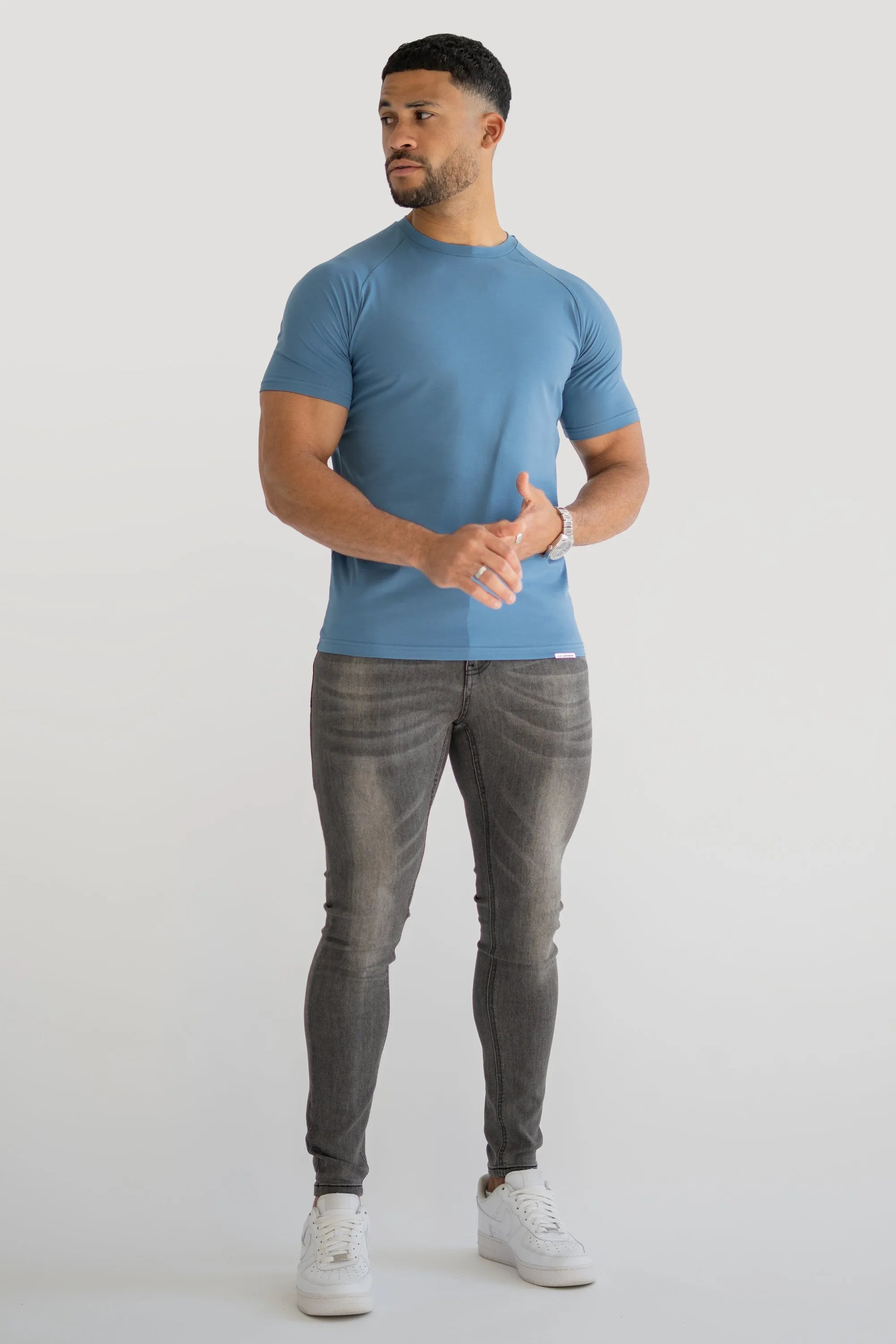 THE MUSCLE BASIC T-SHIRT - CORONET BLUE - ICON. AMSTERDAM