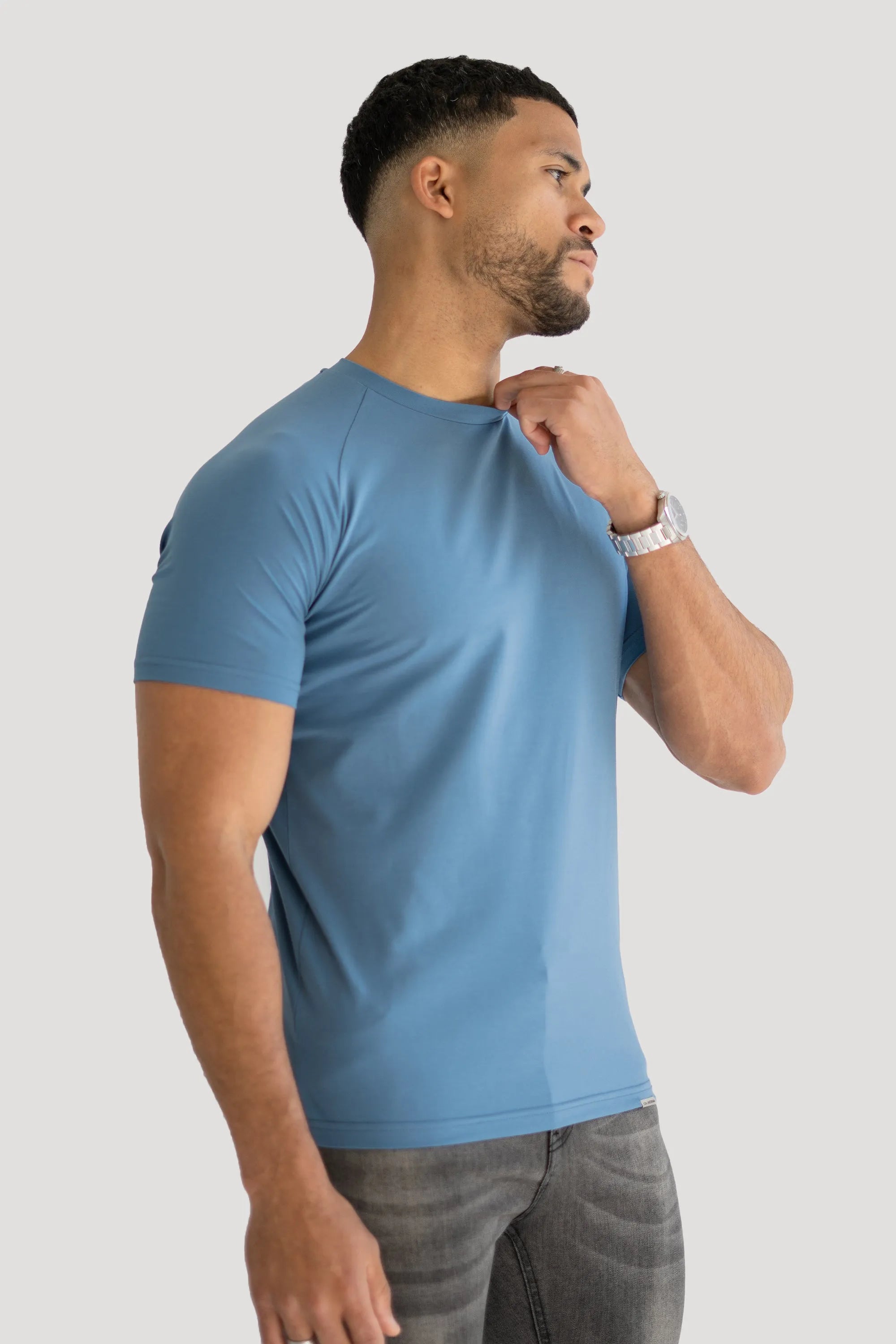 THE MUSCLE BASIC T-SHIRT - CORONET BLUE - ICON. AMSTERDAM