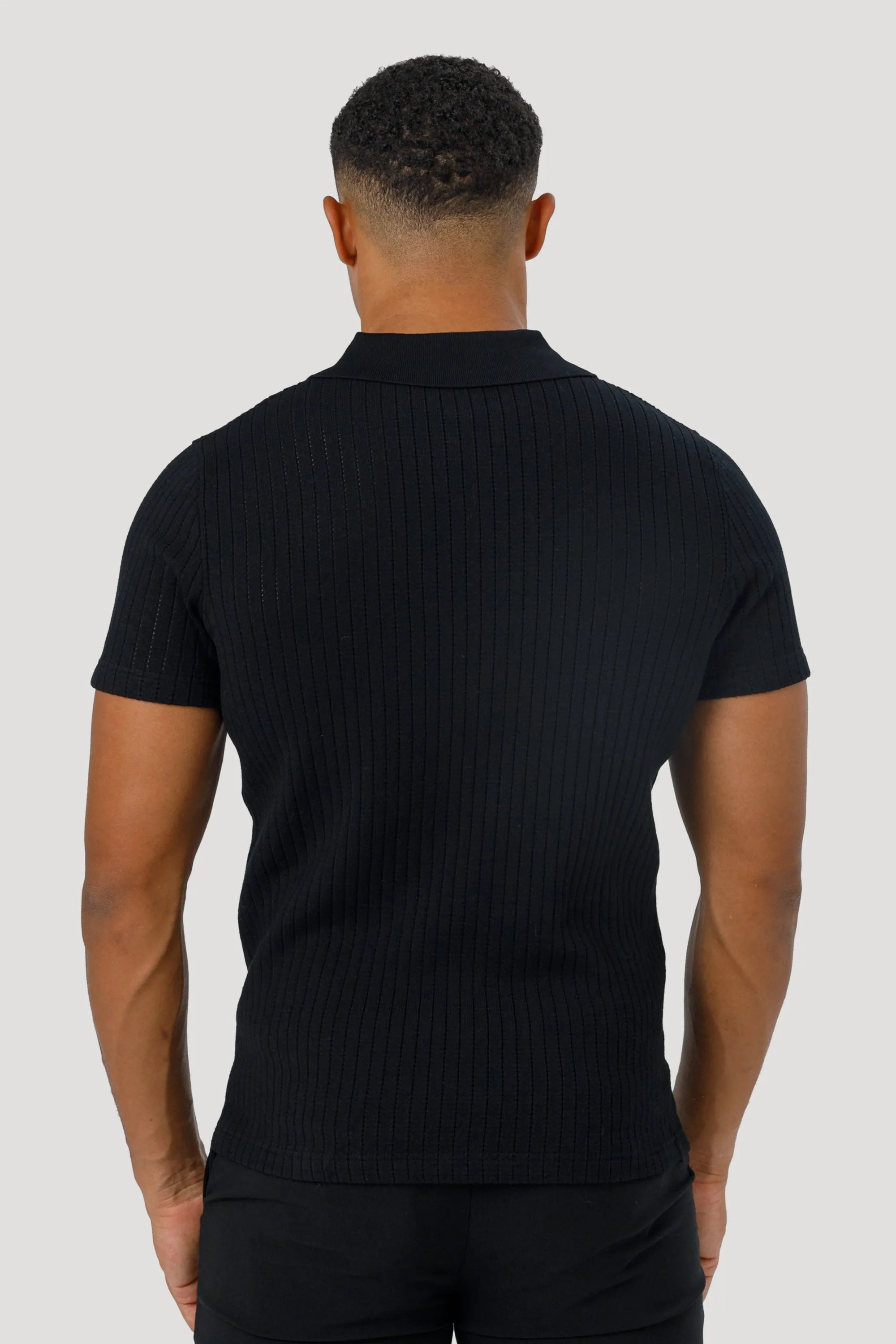 THE ALONSO SHORT SLEEVE POLO - BLACK - ICON. AMSTERDAM