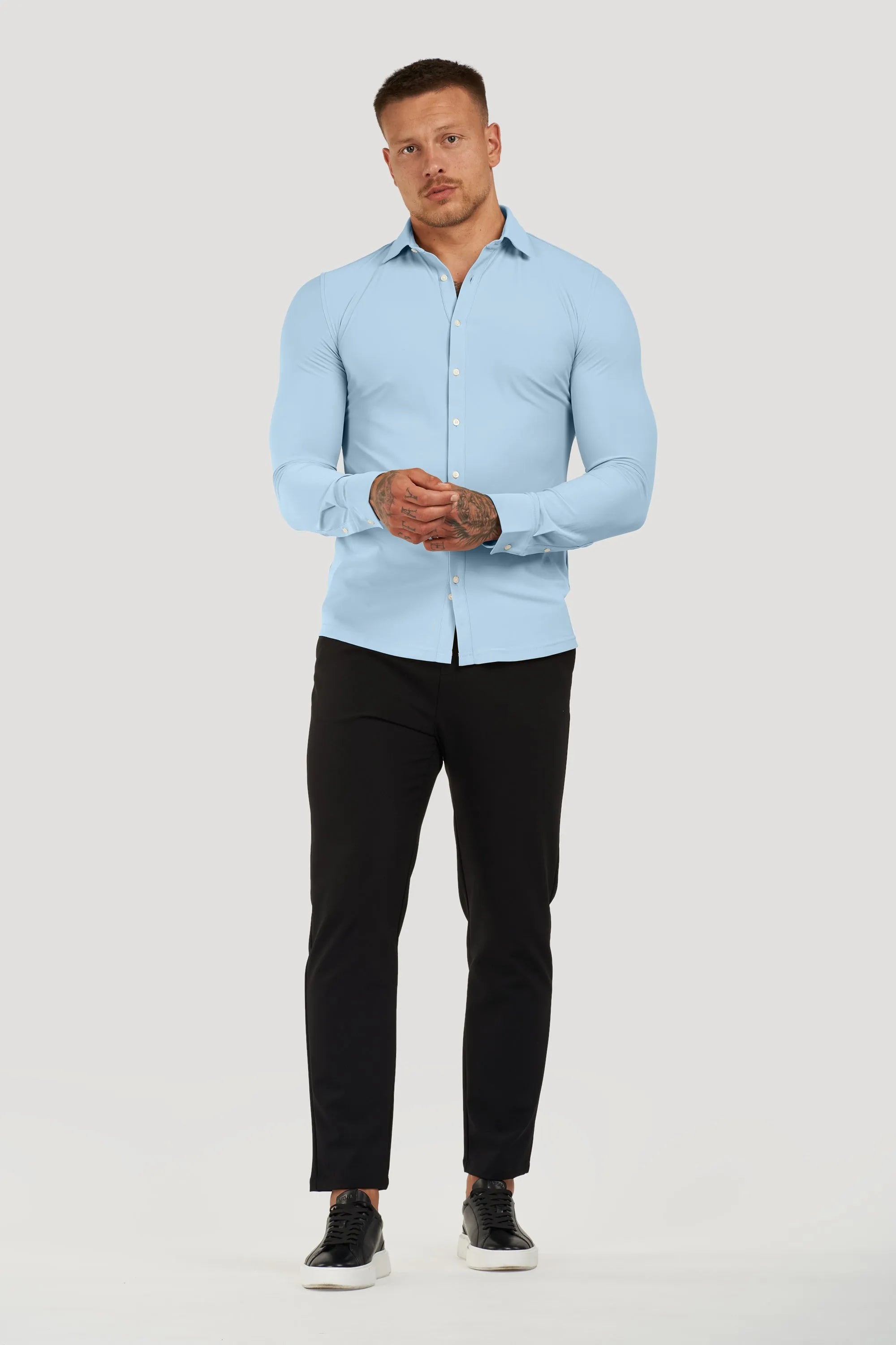 THE ATHLETIC STRETCH SHIRT - BABY BLUE - ICON. AMSTERDAM