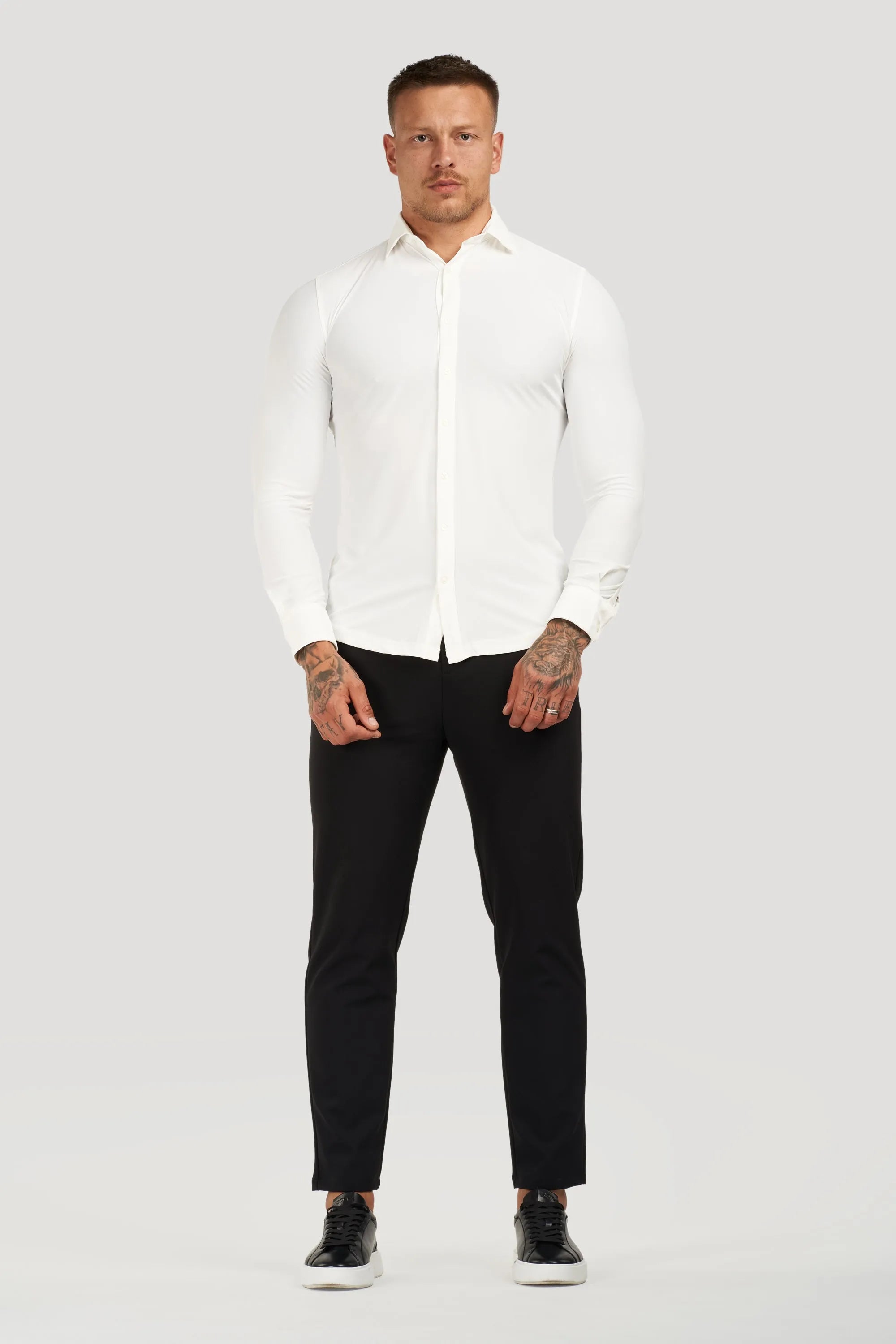 THE ATHLETIC STRETCH SHIRT - WHITE - ICON. AMSTERDAM