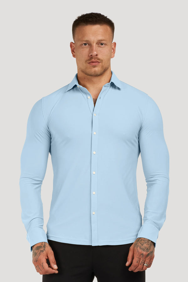 THE ATHLETIC STRETCH SHIRT - BABY BLUE - ICON. AMSTERDAM