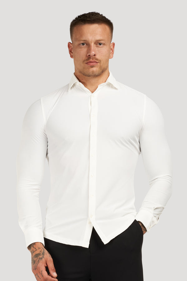 THE ATHLETIC STRETCH SHIRT - WHITE - ICON. AMSTERDAM