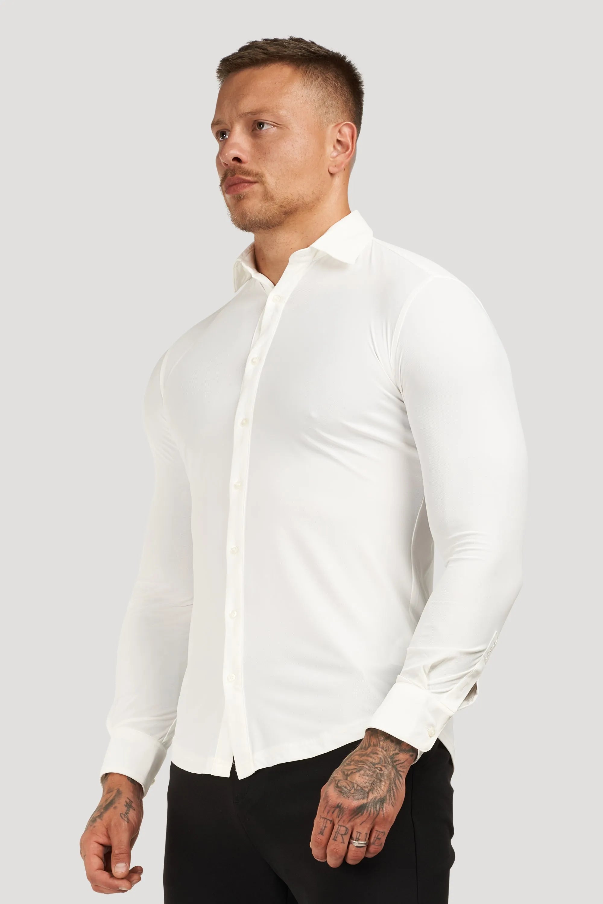 THE ATHLETIC STRETCH SHIRT - WHITE - ICON. AMSTERDAM