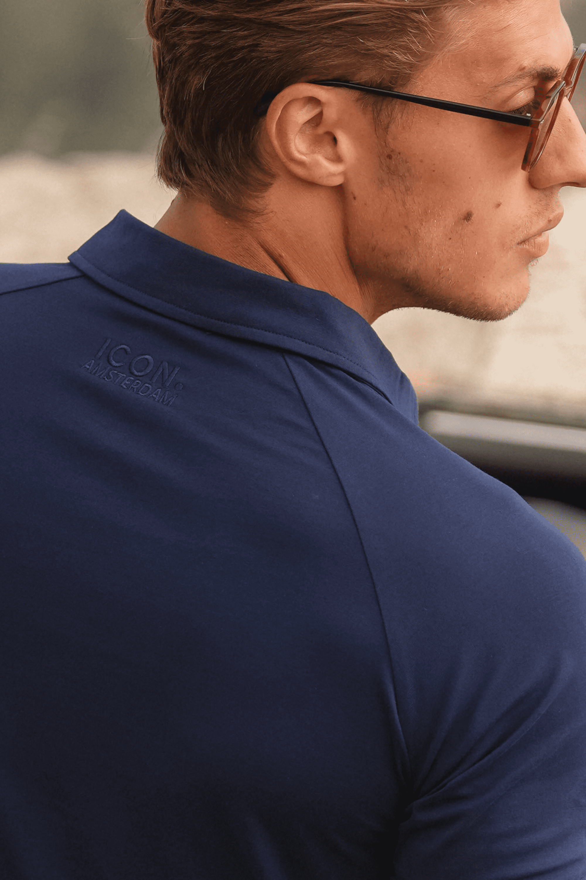 THE MUSCLE BUTTON POLO - AZUL OSCURO