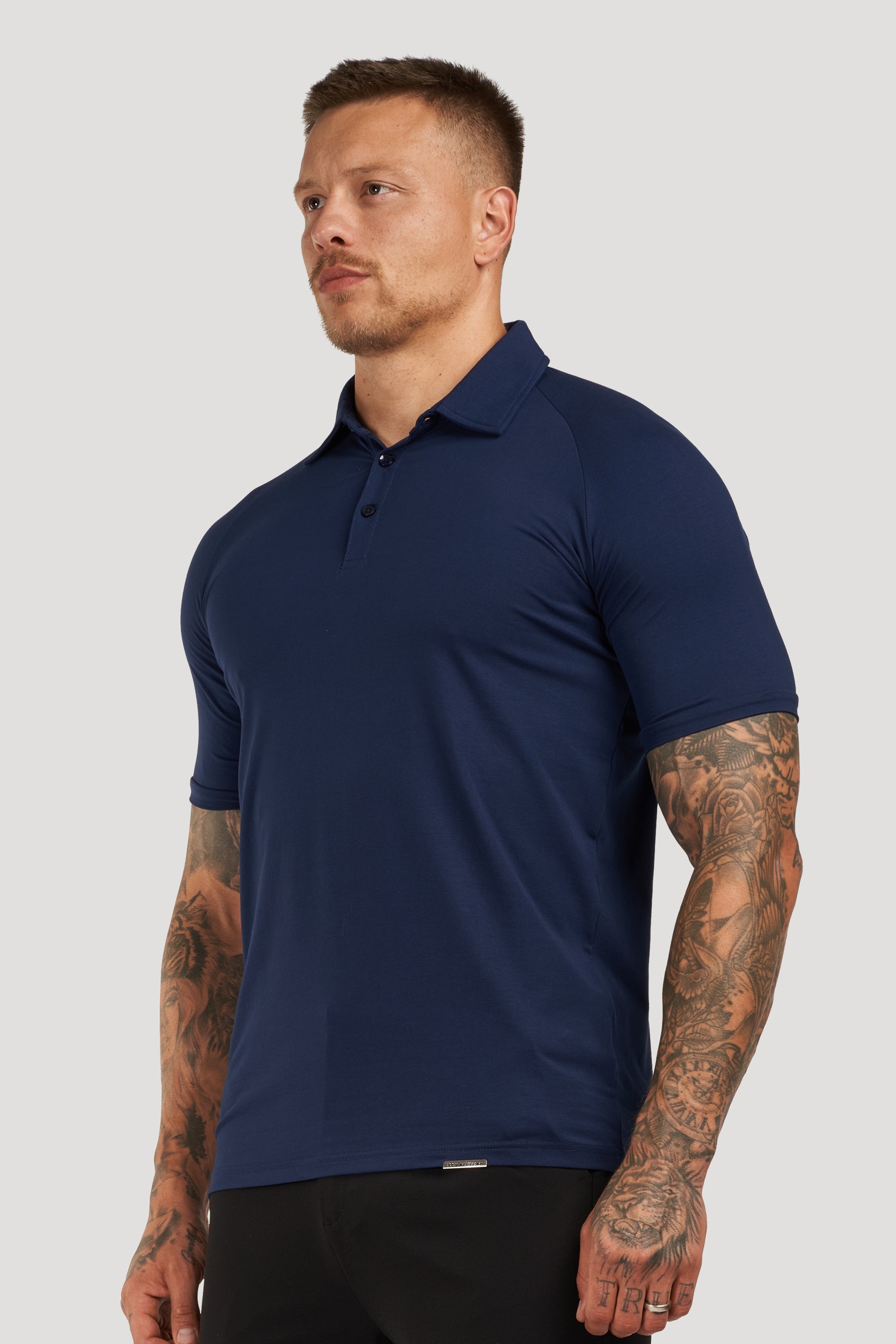 THE MUSCLE BUTTON POLO - AZUL OSCURO