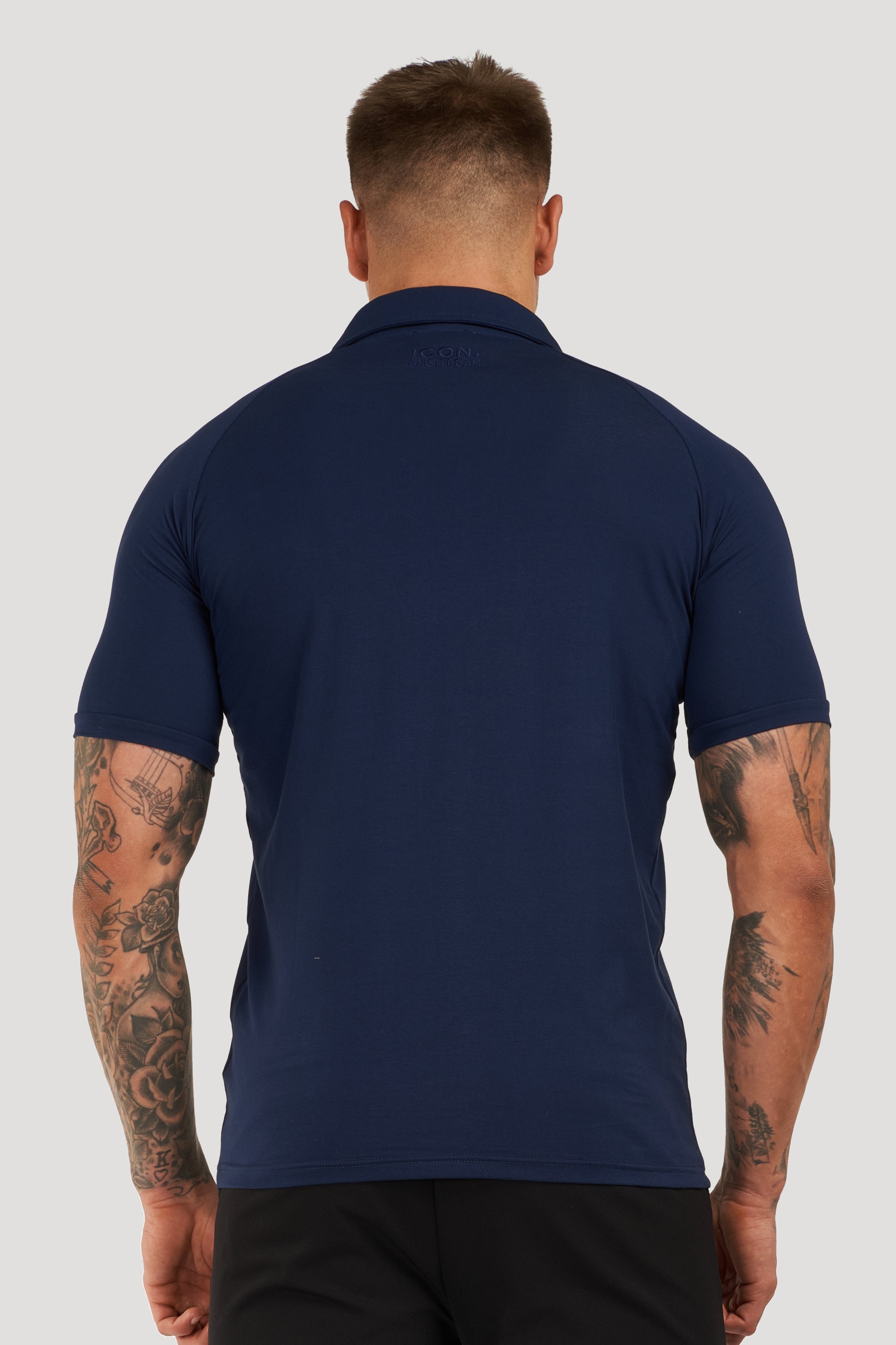 THE MUSCLE BUTTON POLO - AZUL OSCURO