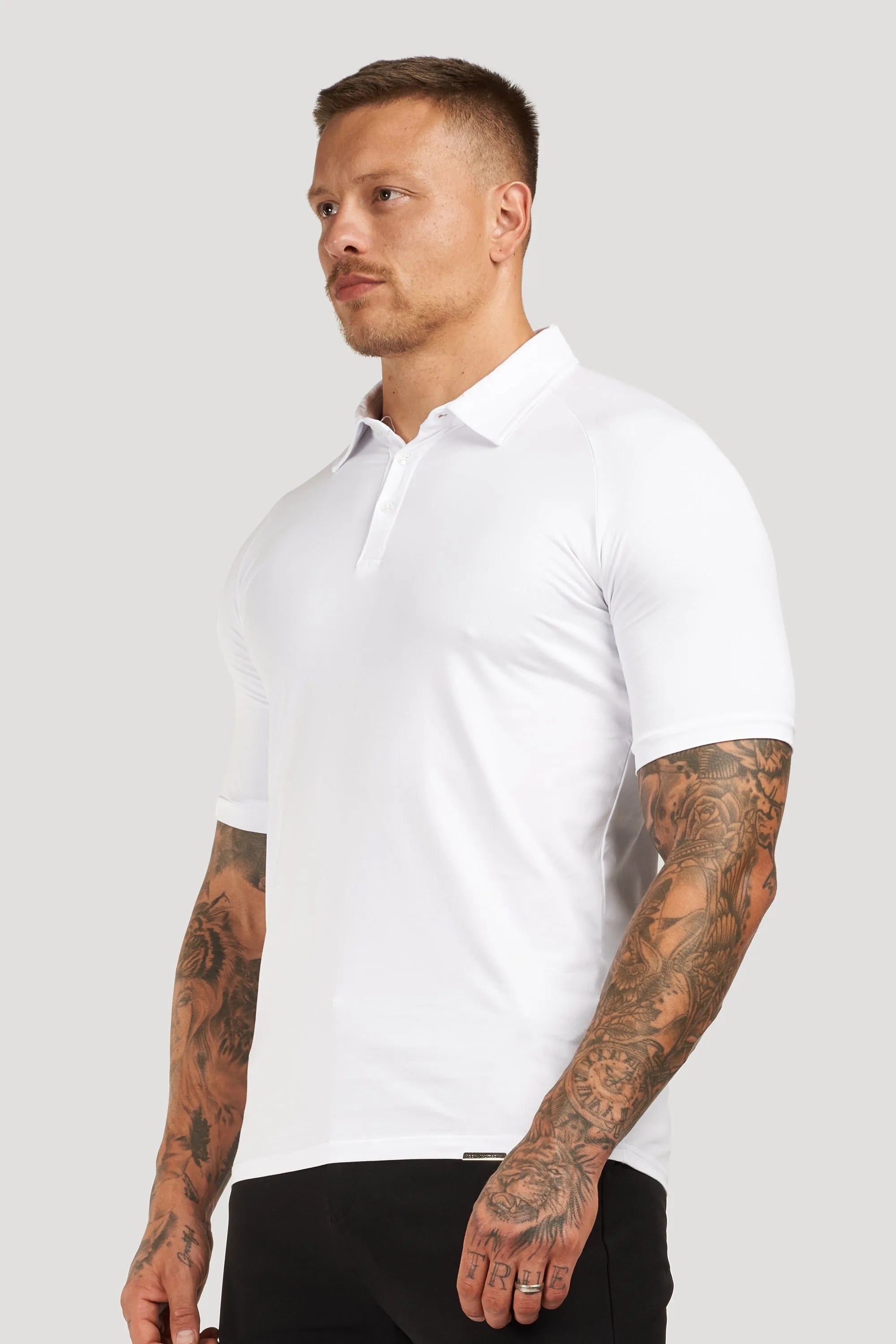 THE MUSCLE BUTTON POLO - WHITE - ICON. AMSTERDAM